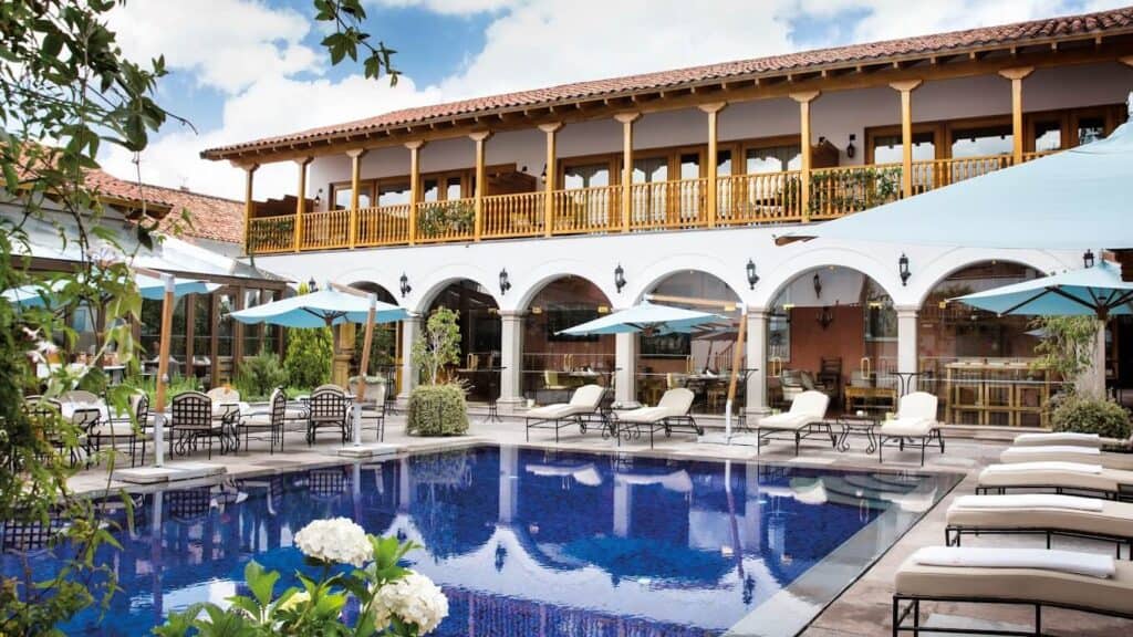 palacio nazarenas hotel in cusoc, patio with pool